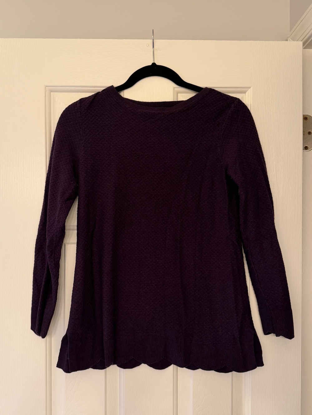 Elle Purple Scalloped Sweater